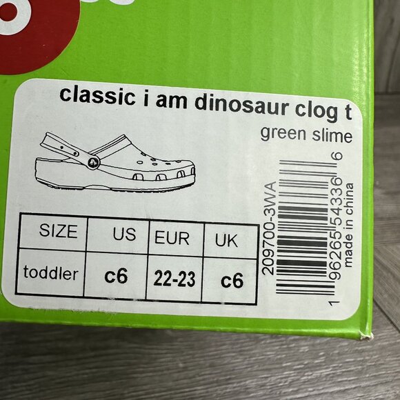 CROCS Classic I Am Dinosaur Toddler size 6 Green Clog - Picture 8 of 8